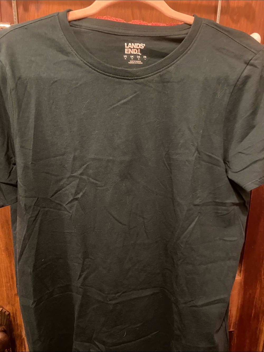 Lands' End Women’s Crew Neck T-Shirt in Dark Green